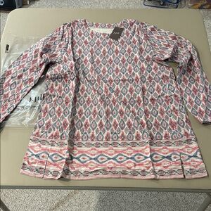 J. Jill Women's Pink and Gray Patterned Tunic NWT XS